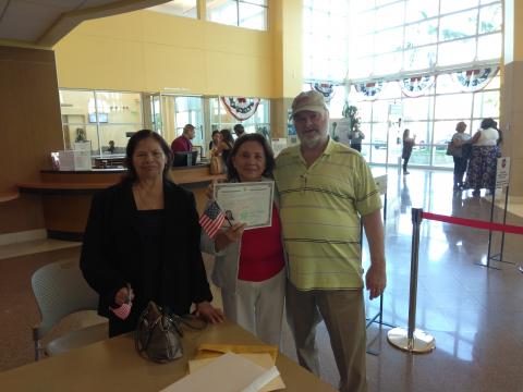 Myriam Norman-Ronald Norman and Hilda Casado After Citizenship Ceremony 8-11-2017