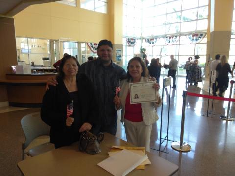 Myriam Norman-Jorge Campos and Hilda Casado After Citizenship Ceremony 8-11-2017