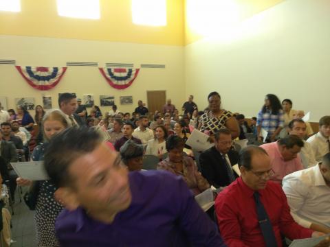 Myriam Norman Paying Attention to Federal Representative 8-11-2017
