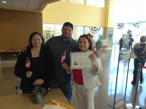 Myriam Norman-Jorge Campos and Hilda Casado After Citizenship Ceremony 8-11-2017