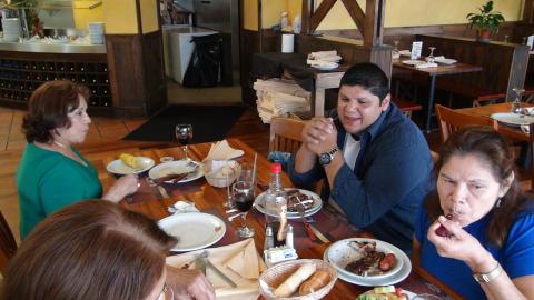 Hilda Casado and Jorge Campos, Myriam Norman and Rosy Garcia at the Argentina Restaurant in Bayside Market Place