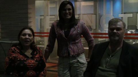 Myriam, Ronald Norman with Channel 7 News Anchor