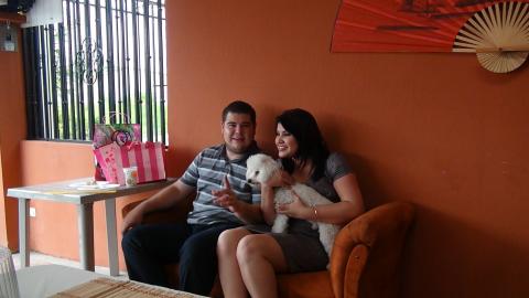 Ali and Ana Virginia Garcia Castellon Sanchez with Her Parents Dog.