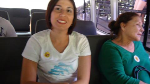Vanessa Rodriguez and Myriam Norman in the Shuttle Bus