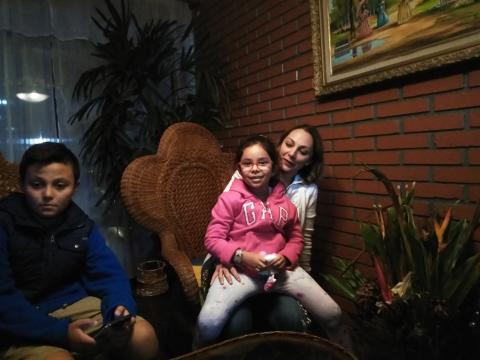 Diego Quiros Family - Laura Gonzalez Varga, Emma Calvo Gonzalez and Esteban Roldan Gonzalez at the Casa Lima Bed and Breakfast Hotel