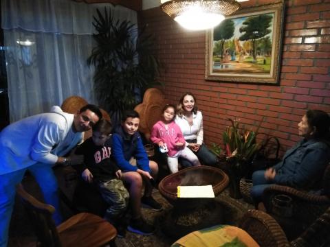 Diego Quiros Family - Laura Gonzalez Varga, Ignacio Calvo Gonzalez,  Emma Calvo Gonzalez, Esteban Roldan Gonzalez, Diego Calvo Quiros and Myriam Norman at the Casa Lima Bed and Breakfast Hotel