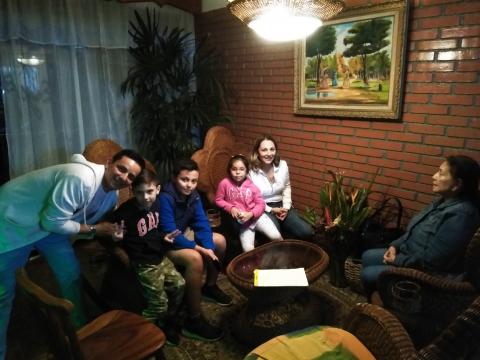 Diego Quiros Family - Laura Gonzalez Varga, Ignacio Calvo Gonzalez,  Emma Calvo Gonzalez, Esteban Roldan Gonzalez, Diego Calvo Quiros and Myriam Norman at the Casa Lima Bed and Breakfast Hotel