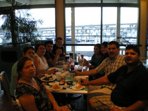 Family Photo at Knife Restaurant at Bayside Market Place in Miami Florida-May 8 2009