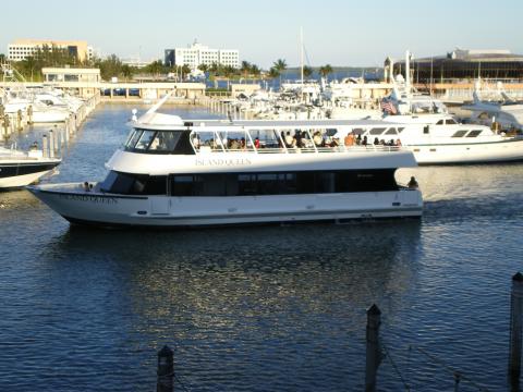Island Queen Tour Boat at Bayside Marina at Bayside Market Place in Miami Florida-May 8 2009