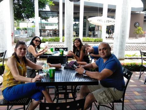 Breakfast At Subway in Jaco, Costa Rica with Steven Strasburger, Marjorie Soto, Marilyn Soto, Nicole Soto and Isaac Soto