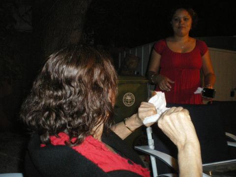 JoAnna Campos Talking to Myriam Norman