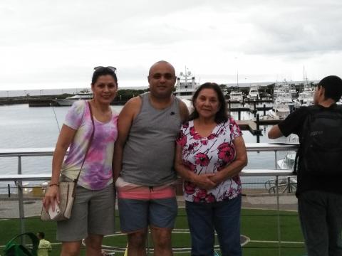 Marjorie Soto, Steven Strasburger and Myriam Norman at the Marina of Manuel Antonio, Quepos, Costa Rica