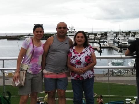 Marjorie Soto, Steven Strasburger and Myriam Norman at the Marina of Manuel Antonio, Quepos, Costa Rica