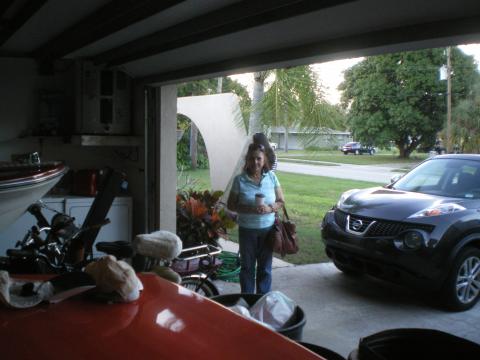 Myriam Norman Looking on at Bill Rojas's Car-12-30-2015