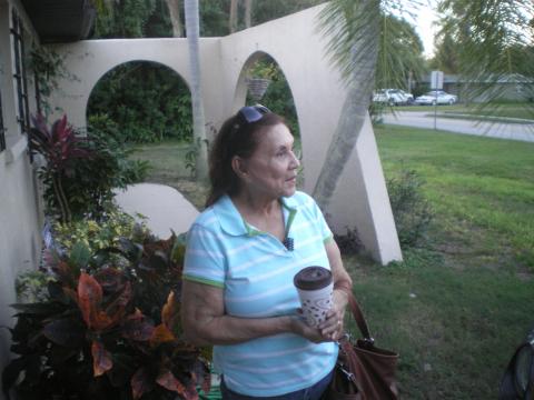 Myriam Norman in the Front Yard of Rojas's Home in Tampa 12-30-2015