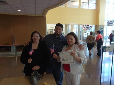Myriam Norman-Jorge Campos and Hilda Casado After Citizenship Ceremony 8-11-2017