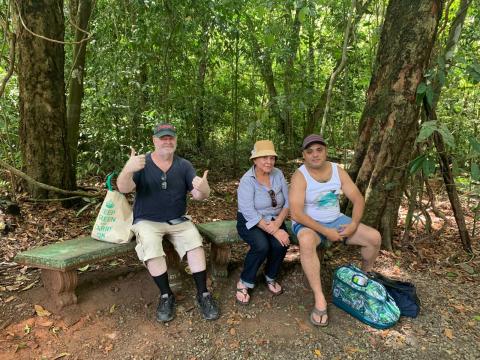 Ronald Norman, Myriam Norman and Steven Strasburger on the Return Path to the Entrance to the Parque Nacional Manuel Antonio Park in Costa Rica