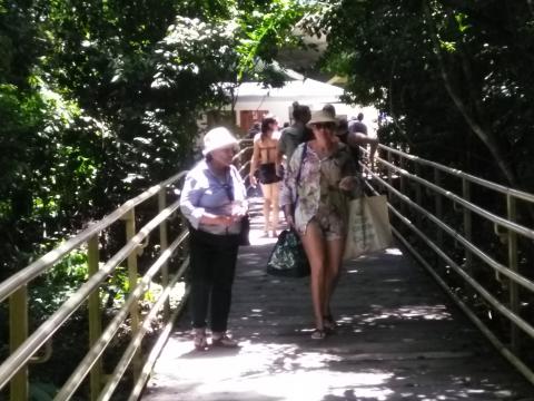 Marjorie Soto and Myriam Norman On the Pathway through the Jungle at Parque Nacional Manuel Antonio Park Costa Rica