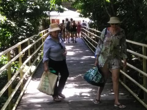 Marjorie Soto and Myriam Norman On the Pathway through the Jungle at Parque Nacional Manuel Antonio Park Costa Rica