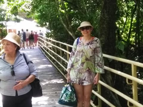 Marjorie Soto and Myriam Norman On the Pathway through the Jungle at Parque Nacional Manuel Antonio Park Costa Rica