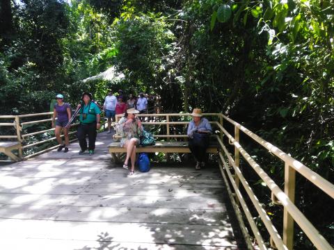 Marjorie Soto and Myriam Norman On the Pathway through the Jungle at Parque Nacional Manuel Antonio Park Costa Rica