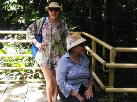 Marjorie Soto and Myriam Norman On the Pathway through the Jungle at Parque Nacional Manuel Antonio Park Costa Rica