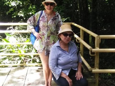 Marjorie Soto and Myriam Norman On the Pathway through the Jungle at Parque Nacional Manuel Antonio Park Costa Rica