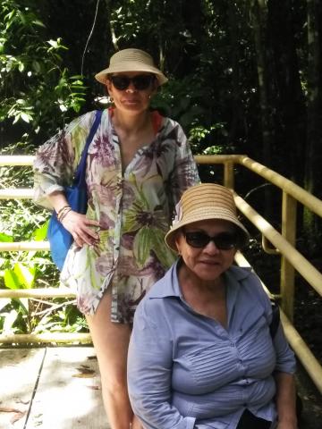 Marjorie Soto and Myriam Norman On the Pathway through the Jungle at Parque Nacional Manuel Antonio Park Costa Rica