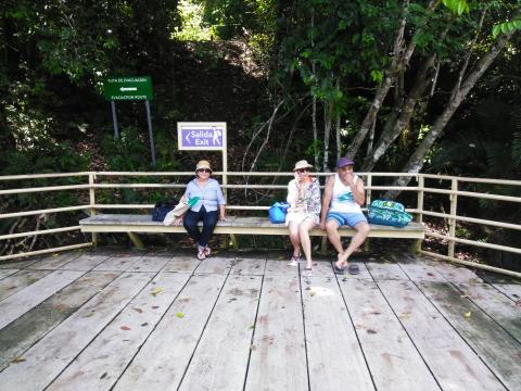 Marjorie Soto, Steven Strasburger and Myriam Norman On the Pathway through the Jungle at Parque Nacional Manuel Antonio Park Costa Rica