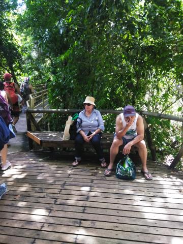 Steven Strasburger and Myriam Norman In the Rest Area on the Pathway through the Jungle at Parque Nacional Manuel Antonio Park Costa Rica