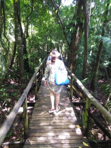Majorie Soto And Myriam Norman Walking on the Pathway through the Jungle at Parque Nacional Manuel Antonio Park Costa Rica