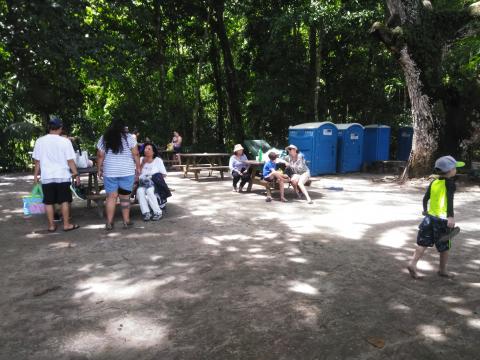 Pacific Ocean Beach Picnic Area With Wild Myriam Norman, Isacc Soto and Marjorie Soto Located at Parque Nacional Manuel Antonio Park Costa Rica