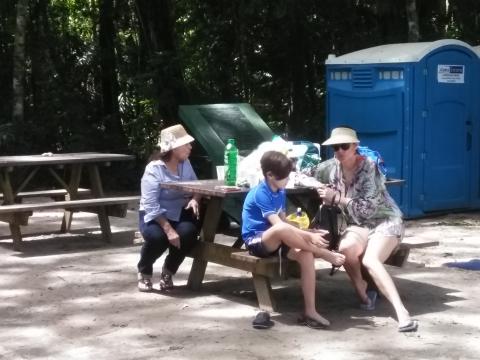 Pacific Ocean Beach Picnic Area With Wild Myriam Norman, Isacc Soto and Marjorie Soto Located at Parque Nacional Manuel Antonio Park Costa Rica