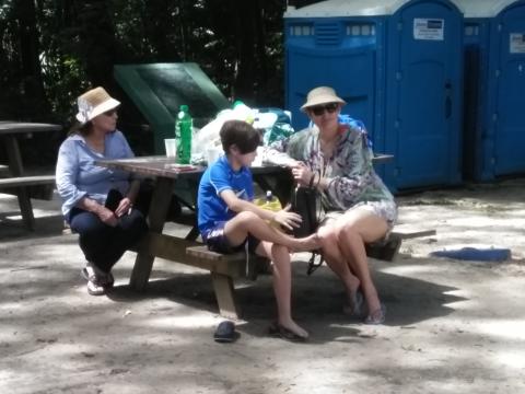 Pacific Ocean Beach Picnic Area With Wild Myriam Norman, Isacc Soto and Marjorie Soto Located at Parque Nacional Manuel Antonio Park Costa Rica