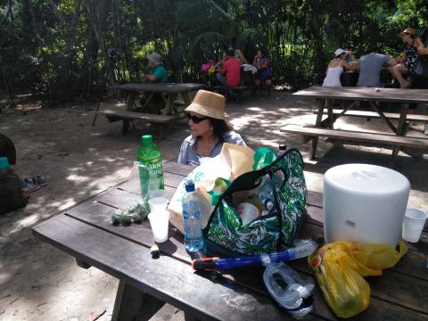 Myriam Norman In the Rest Area on the Pathway through the Jungle at Parque Nacional Manuel Antonio Park Costa Rica
