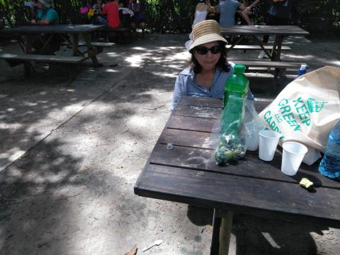 Myriam Norman In the Rest Area on the Pathway through the Jungle at Parque Nacional Manuel Antonio Park Costa Rica