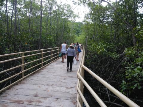 Marjorie Soto, Steven Strasburger and Myriam Norman Return Path to the Entrance to the Parque Nacional Manuel Antonio Park in Costa Rica