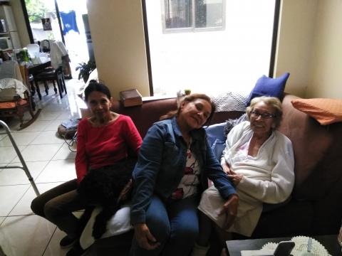Ermisenda Cruz and her Daughter, Rosy Viales and Myriam Norman at their Home in San Rafael Heredia Area, Costa Rica
