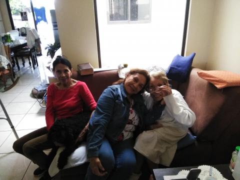 Ermisenda Cruz and her Daughter, Rosy Viales and Myriam Norman at their Home in San Rafael Heredia Area, Costa Rica